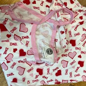 Women's Pink and Red Heart Pajama Set
